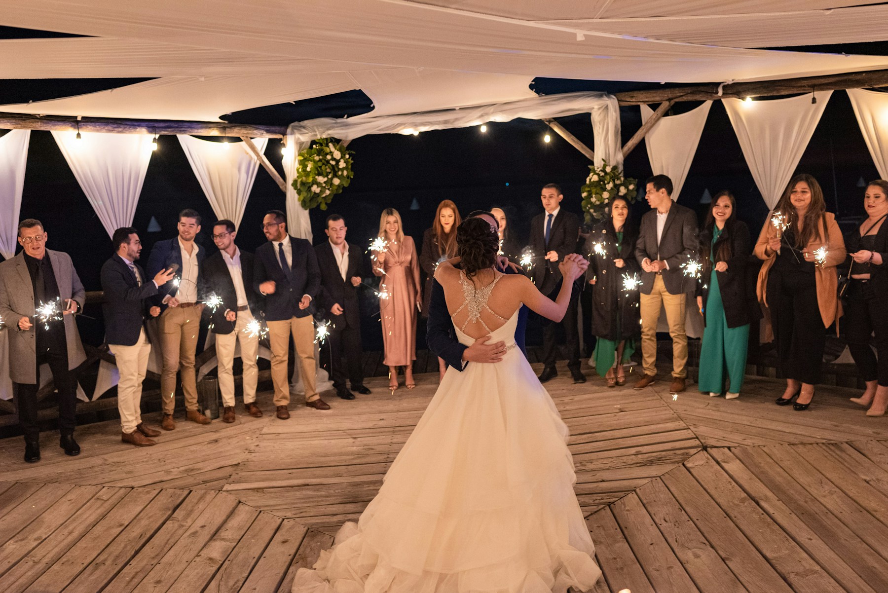 A candid moment from a wedding event